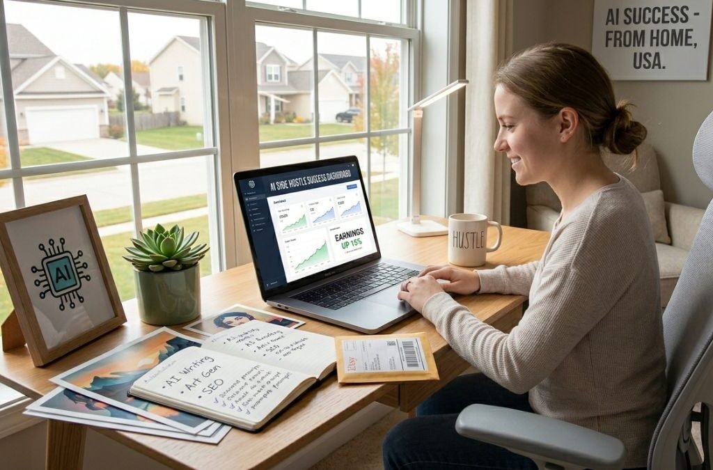 AI Side Hustles from Home USA Beginners, Start Earning Online in 2026 Easily