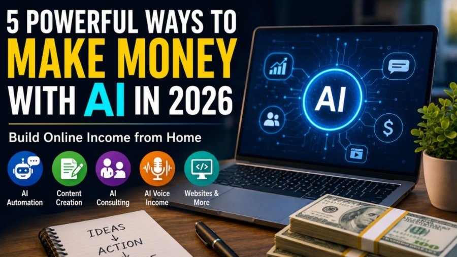 5 Powerful Ways to Make Money with AI in 2026 and Build Online Income from Home